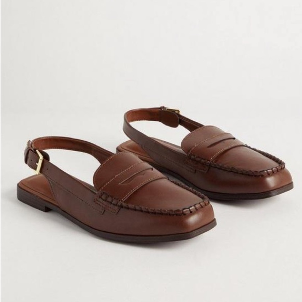 Torrid Slingback Loafers – Women’s Size 12 WW, Brown Faux Leather, Square Toe